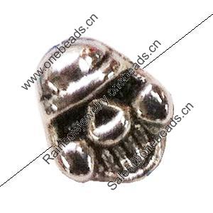 Beads. Fashion Zinc Alloy Jewelry Findings. Lead-free. skeleton 7x9mm. Hole 1mm. Sold by Bag  
