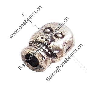 Beads. Fashion Zinc Alloy Jewelry Findings. Lead-free. skeleton 8.5x6mm. Hole 2.5mm. Sold by Bag  
