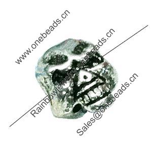 Beads. Fashion Zinc Alloy Jewelry Findings. Lead-free. skeleton 6.5x8mm. Hole 3.5mm. Sold by Bag  