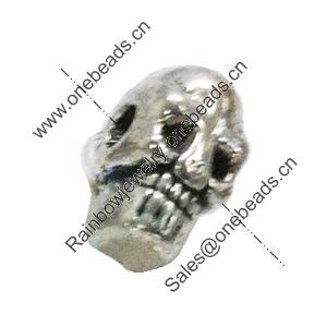 Beads. Fashion Zinc Alloy Jewelry Findings. Lead-free. skeleton 10x5mm. Hole 2mm. Sold by Bag
