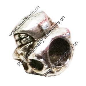 Beads. Fashion Zinc Alloy Jewelry Findings. Lead-free. skeleton 12x11mm. Hole 5mm. Sold by Bag