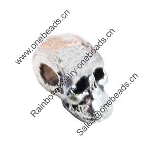 Beads. Fashion Zinc Alloy Jewelry Findings. Lead-free. skeleton 7x12mm. Hole 3mm. Sold by Bag