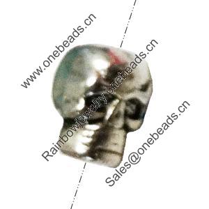 Beads. Fashion Zinc Alloy Jewelry Findings. Lead-free. skeleton 9x11mm. Hole 4x3mm. Sold by Bag