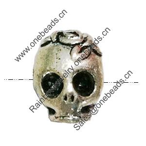 Beads. Fashion Zinc Alloy Jewelry Findings. Lead-free. skeleton 11x8mm. Hole 2.5mm. Sold by Bag