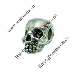 Beads. Fashion Zinc Alloy Jewelry Findings. Lead-free. skeleton 13x8mm. Hole 4mm. Sold by Bag