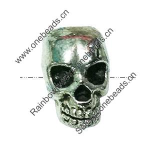 Beads. Fashion Zinc Alloy Jewelry Findings. Lead-free. skeleton 13x8mm. Hole 3.5mm. Sold by Bag