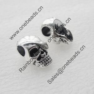 Beads. Fashion Zinc Alloy Jewelry Findings. Lead-free. skeleton 19x12mm. Hole 6.8mm. Sold by Bag