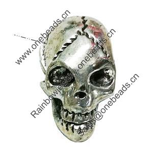 Beads. Fashion Zinc Alloy Jewelry Findings. Lead-free. skeleton 22x12mm. Hole 9x3.5mm. Sold by Bag