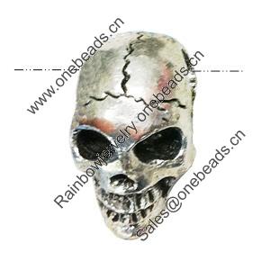 Beads. Fashion Zinc Alloy Jewelry Findings. Lead-free. skeleton 21x12mm. Hole 6x3.5mm. Sold by Bag