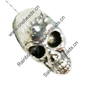 Beads. Fashion Zinc Alloy Jewelry Findings. Lead-free. skeleton 21x12x14mm. Hole 6mm. Sold by Bag