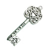 Pendant. Fashion Zinc Alloy Jewelry Findings. Lead-free. Key 60x22mm. Sold by Bag 
