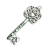 Pendant. Fashion Zinc Alloy Jewelry Findings. Lead-free. Key 60x22mm. Sold by Bag 