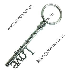 Pendant. Fashion Zinc Alloy Jewelry Findings. Lead-free. Key 86x23mm. Sold by Bag 