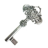 Pendant. Fashion Zinc Alloy Jewelry Findings. Lead-free. Key 82x43mm. Sold by Bag
