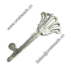 Pendant. Fashion Zinc Alloy Jewelry Findings. Lead-free. Key 58x24mm. Sold by Bag