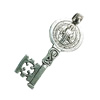 Pendant. Fashion Zinc Alloy Jewelry Findings. Lead-free. Key 60x24mm. Sold by Bag

