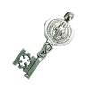 Pendant. Fashion Zinc Alloy Jewelry Findings. Lead-free. Key 60x24mm. Sold by Bag