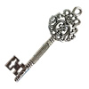 Pendant. Fashion Zinc Alloy Jewelry Findings. Lead-free. Key 68x23mm. Sold by Bag