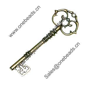 Pendant. Fashion Zinc Alloy Jewelry Findings. Lead-free. Key 82x30mm. Sold by Bag
