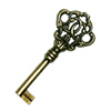 Pendant. Fashion Zinc Alloy Jewelry Findings. Lead-free. Key 76x33mm. Sold by Bag