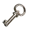 Pendant. Fashion Zinc Alloy Jewelry Findings. Lead-free. Key 22x12mm. Sold by Bag
