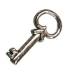 Pendant. Fashion Zinc Alloy Jewelry Findings. Lead-free. Key 22x12mm. Sold by Bag