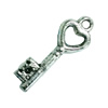 Pendant. Fashion Zinc Alloy Jewelry Findings. Lead-free. Key 7x20mm. Sold by Bag