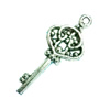 Pendant. Fashion Zinc Alloy Jewelry Findings. Lead-free. Key 28x11mm. Sold by Bag
