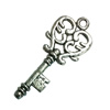 Pendant. Fashion Zinc Alloy Jewelry Findings. Lead-free. Key 33x14mm. Sold by Bag
