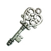 Pendant. Fashion Zinc Alloy Jewelry Findings. Lead-free. Key 33x14mm. Sold by Bag