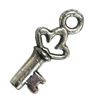Pendant. Fashion Zinc Alloy Jewelry Findings. Lead-free. Key 7x19mm. Sold by Bag
