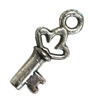 Pendant. Fashion Zinc Alloy Jewelry Findings. Lead-free. Key 7x19mm. Sold by Bag