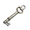 Pendant. Fashion Zinc Alloy Jewelry Findings. Lead-free. Key 4x20mm. Sold by Bag
