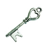 Pendant. Fashion Zinc Alloy Jewelry Findings. Lead-free. Key 8x28mm. Sold by Bag
