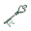 Pendant. Fashion Zinc Alloy Jewelry Findings. Lead-free. Key 8x28mm. Sold by Bag