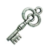 Pendant. Fashion Zinc Alloy Jewelry Findings. Lead-free. Key 13x28mm. Sold by Bag
