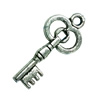 Pendant. Fashion Zinc Alloy Jewelry Findings. Lead-free. Key 13x28mm. Sold by Bag