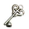 Pendant. Fashion Zinc Alloy Jewelry Findings. Lead-free. Key 33x17mm. Sold by Bag
