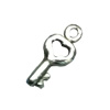 Pendant. Fashion Zinc Alloy Jewelry Findings. Lead-free. Key 15x8mm. Sold by Bag

