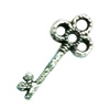 Pendant. Fashion Zinc Alloy Jewelry Findings. Lead-free. Key 26x12mm. Sold by Bag