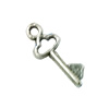 Pendant. Fashion Zinc Alloy Jewelry Findings. Lead-free. Key 18x6mm. Sold by Bag
