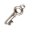 Pendant. Fashion Zinc Alloy Jewelry Findings. Lead-free. Key 15x7mm. Sold by Bag
