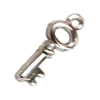 Pendant. Fashion Zinc Alloy Jewelry Findings. Lead-free. Key 15x7mm. Sold by Bag