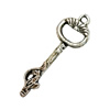Pendant. Fashion Zinc Alloy Jewelry Findings. Lead-free. Key 35x11mm. Sold by Bag
