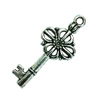 Pendant. Fashion Zinc Alloy Jewelry Findings. Lead-free. Key 31x14mm. Sold by Bag
