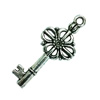 Pendant. Fashion Zinc Alloy Jewelry Findings. Lead-free. Key 31x14mm. Sold by Bag