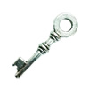 Pendant. Fashion Zinc Alloy Jewelry Findings. Lead-free. Key 32x10mm. Sold by Bag
