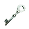 Pendant. Fashion Zinc Alloy Jewelry Findings. Lead-free. Key 32x10mm. Sold by Bag