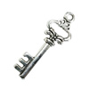 Pendant. Fashion Zinc Alloy Jewelry Findings. Lead-free. Key 32x9mm. Sold by Bag