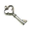 Pendant. Fashion Zinc Alloy Jewelry Findings. Lead-free. Key 33x15mm. Sold by Bag